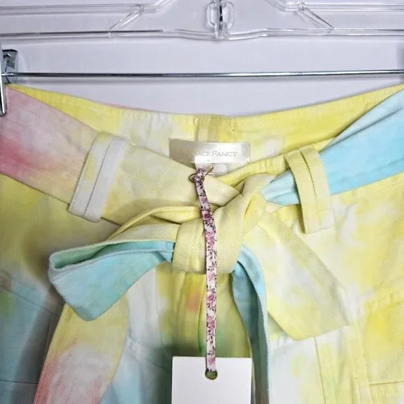 NWT LoveShackFancy Tao Denim Pants Jeans RAINBOW RADIAL TIE DYE size 0 XS Ankle - Picture 10 of 13